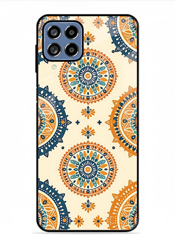 Orange Mandala Pattern vibrant mandala pattern Samsung A22 4G glass back cover