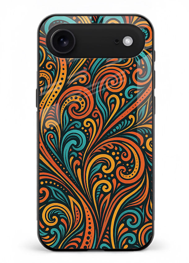 Ornate Floral Swirls decorative floral pattern iphone 18 air glass back cover
