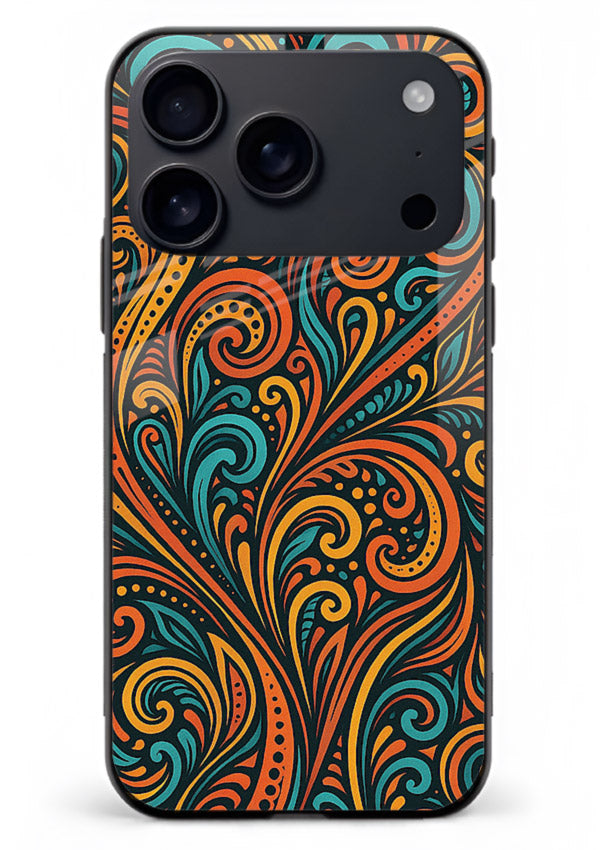 Ornate Floral Swirls decorative floral pattern iphone 18 pro max glass back cover
