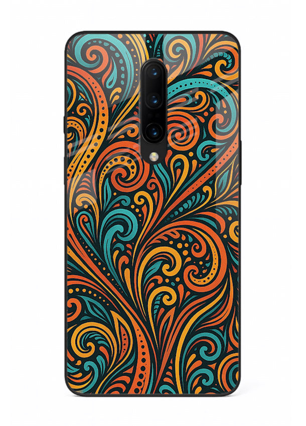 Ornate Floral Swirls decorative floral pattern OnePlus 7T Pro glass back cover
