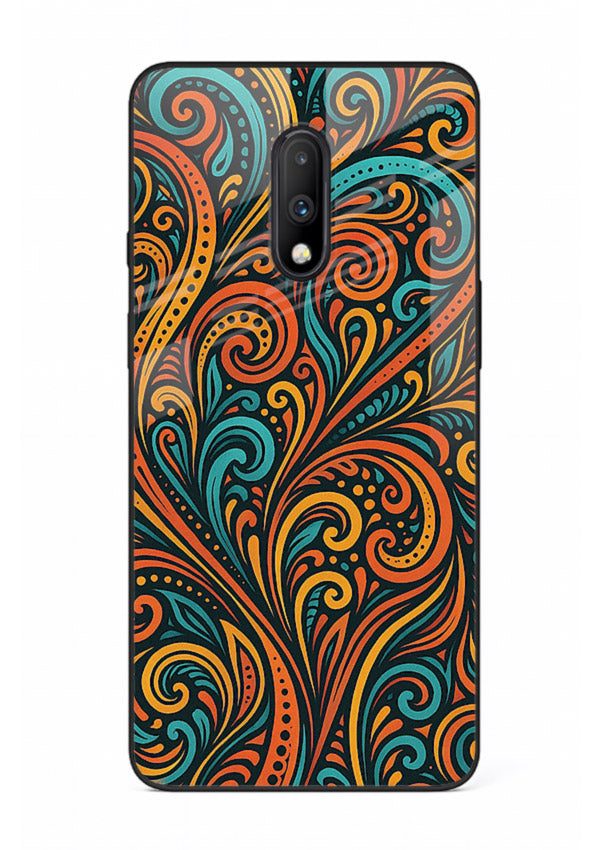 Ornate Floral Swirls decorative floral pattern OnePlus 7 glass back cover
