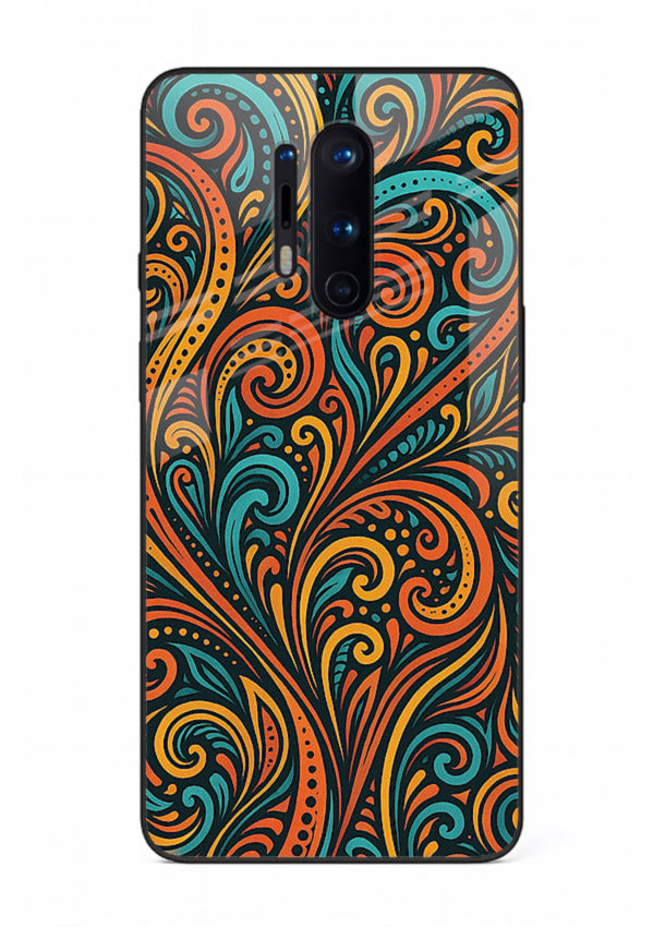Ornate Floral Swirls decorative floral pattern OnePlus 8 Pro glass back cover
