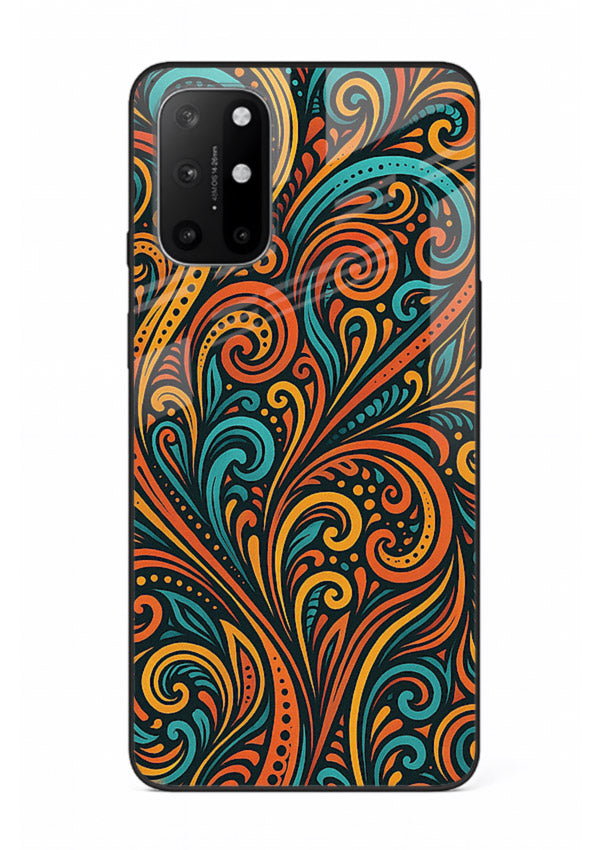 Ornate Floral Swirls decorative floral pattern OnePlus 8T glass back cover