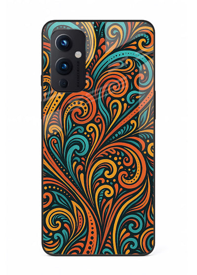 Ornate Floral Swirls decorative floral pattern OnePlus 9 Pro glass back cover