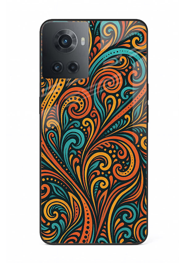 Ornate Floral Swirls decorative floral pattern OnePlus 10R glass back cover