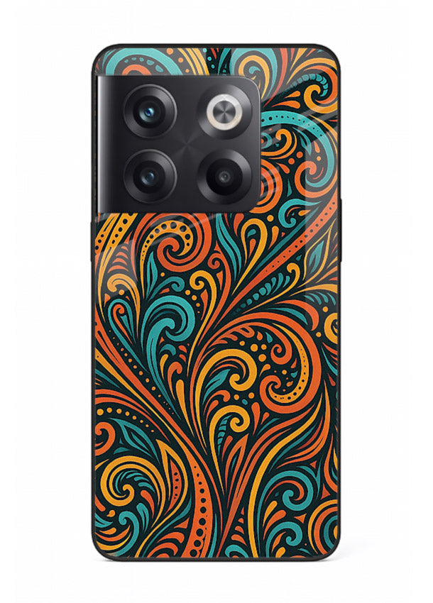 Ornate Floral Swirls decorative floral pattern OnePlus 10T glass back cover