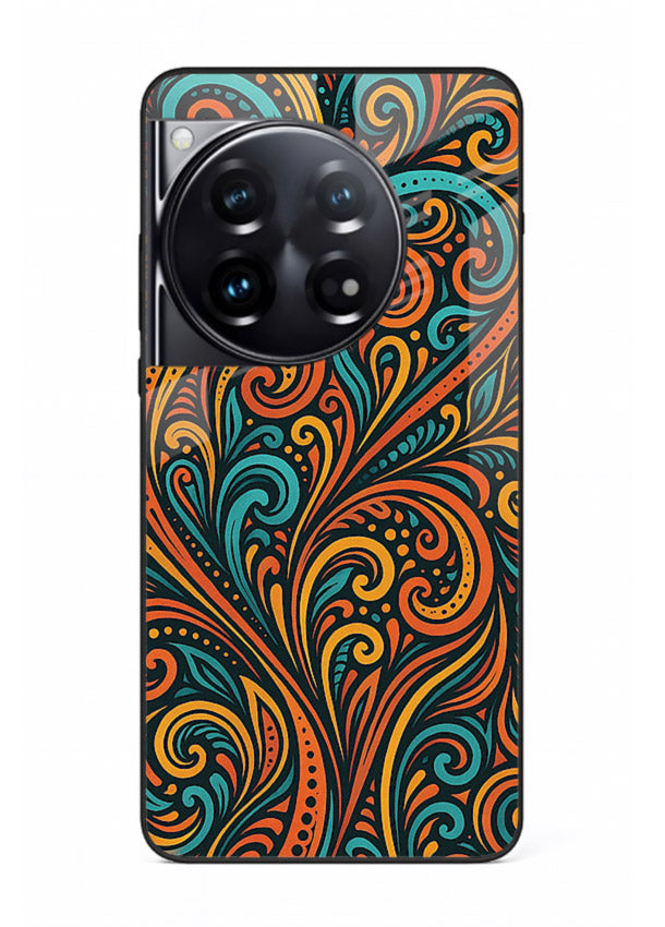 Ornate Floral Swirls decorative floral pattern OnePlus 12 glass back cover