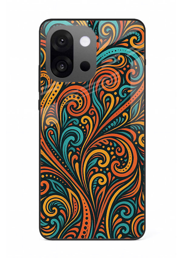 Ornate Floral Swirls decorative floral pattern OnePlus 13s glass back cover