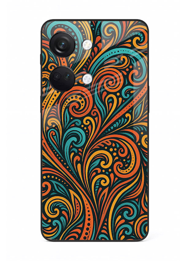 Ornate Floral Swirls decorative floral pattern OnePlus Nord 3 glass back cover