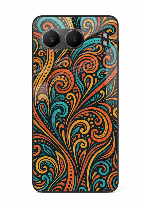 Ornate Floral Swirls decorative floral pattern OnePlus Nord 4 glass back cover