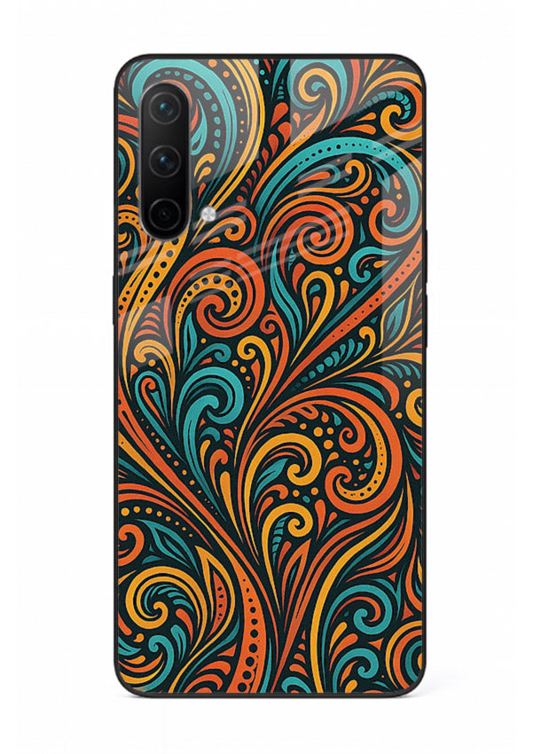 Ornate Floral Swirls decorative floral pattern OnePlus Nord CE 5G glass back cover