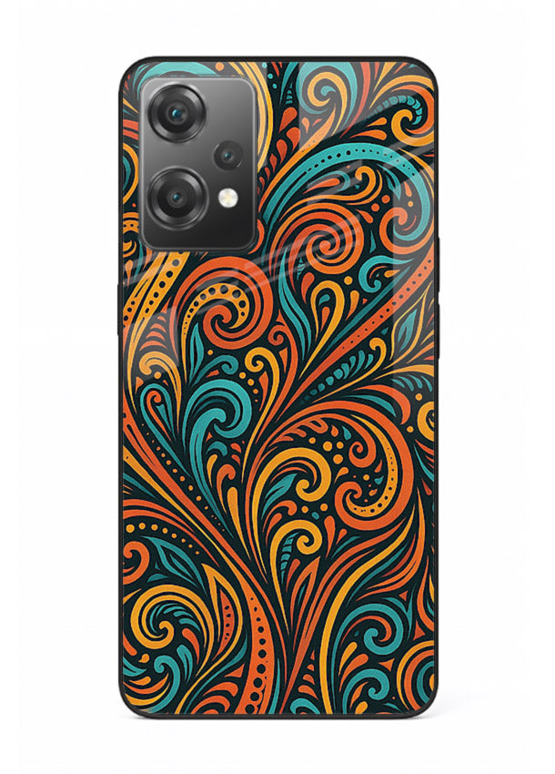 Ornate Floral Swirls decorative floral pattern OnePlus Nord CE2 Lite 5G glass back cover