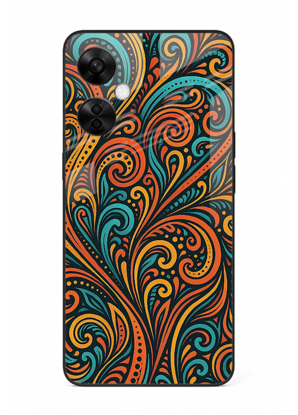 Ornate Floral Swirls decorative floral pattern OnePlus Nord CE3 Lite glass back cover