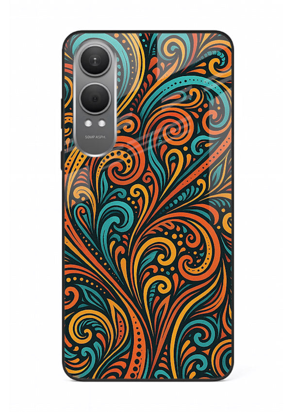 Ornate Floral Swirls decorative floral pattern OnePlus Nord CE4 Lite glass back cover