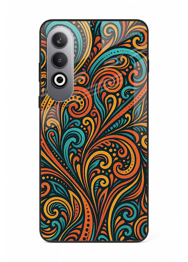 Ornate Floral Swirls decorative floral pattern OnePlus Nord CE4 glass back cover