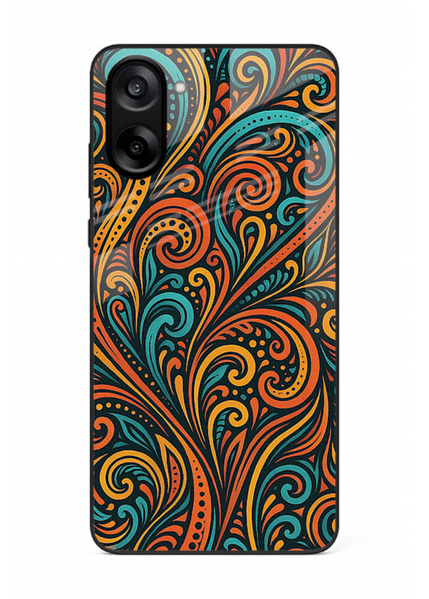 Ornate Floral Swirls decorative floral pattern OnePlus Nord CE5 glass back cover