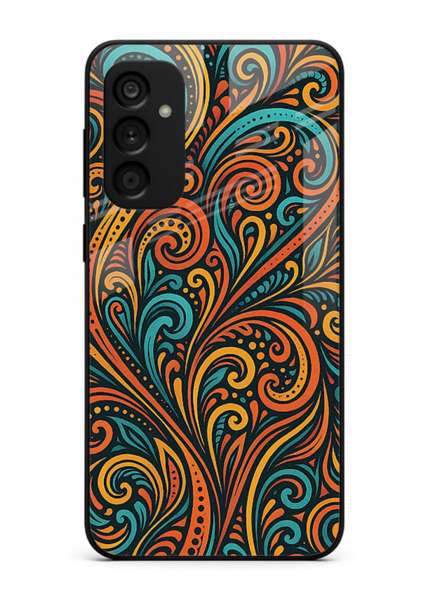Ornate Floral Swirls decorative floral pattern Samsung A04s 5G glass back cover