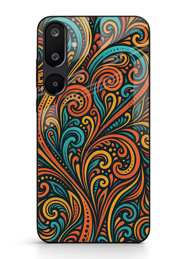 Ornate Floral Swirls decorative floral pattern Samsung M16 5G glass back cover