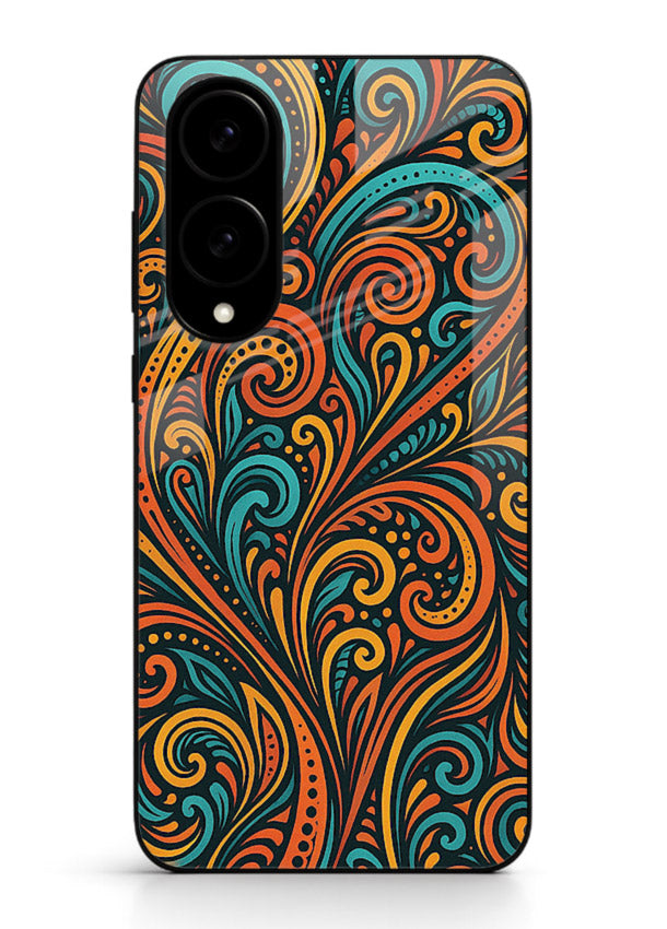 Ornate Floral Swirls decorative floral pattern Samsung S25 Edge glass back cover