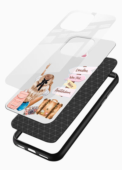 Packing Essentials Illustration cute artwork glossy vibrant premium glass back cover - Angle Layers