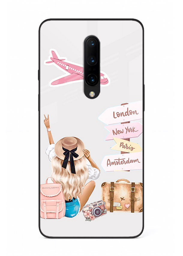 Packing Essentials Illustration cute artwork OnePlus 7T Pro glass back cover