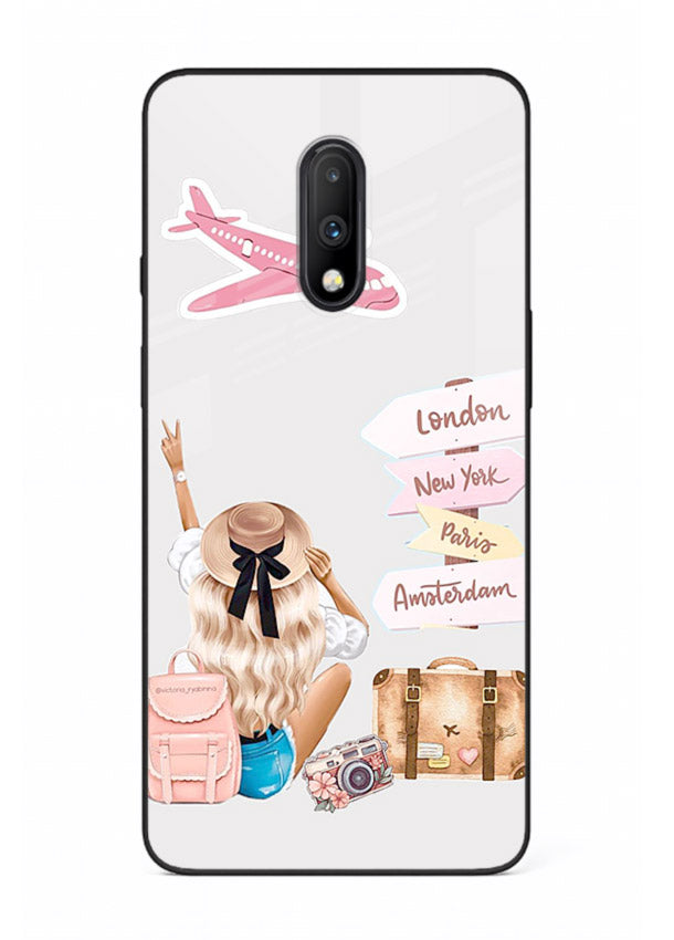 Packing Essentials Illustration cute artwork OnePlus 7 glass back cover