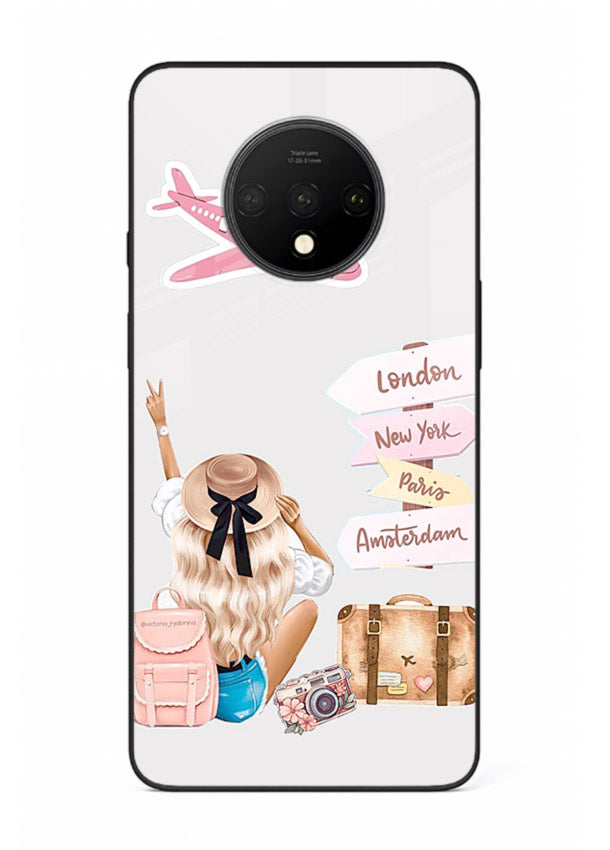 Packing Essentials Illustration cute artwork OnePlus 7T glass back cover