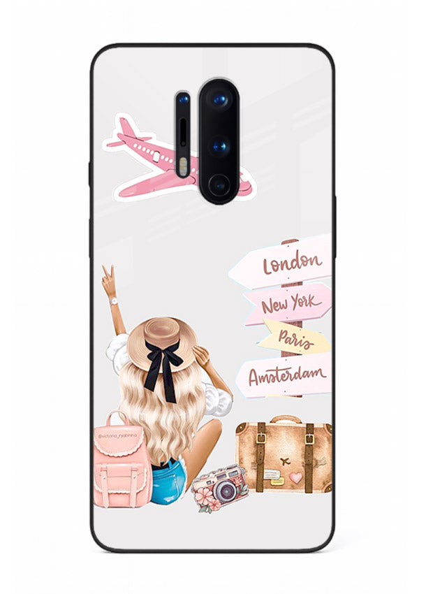 Packing Essentials Illustration cute artwork OnePlus 8 Pro glass back cover
