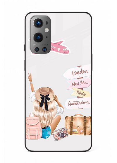 Packing Essentials Illustration cute artwork OnePlus 9 glass back cover