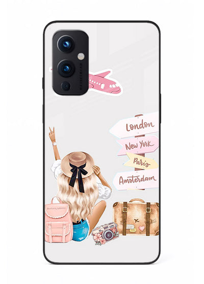 Packing Essentials Illustration cute artwork OnePlus 9 Pro glass back cover