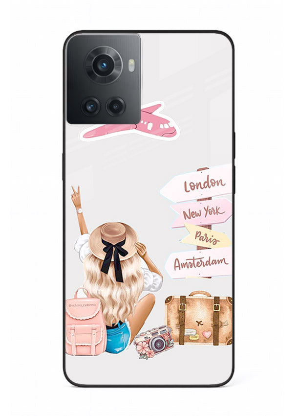 Packing Essentials Illustration cute artwork OnePlus 10R glass back cover