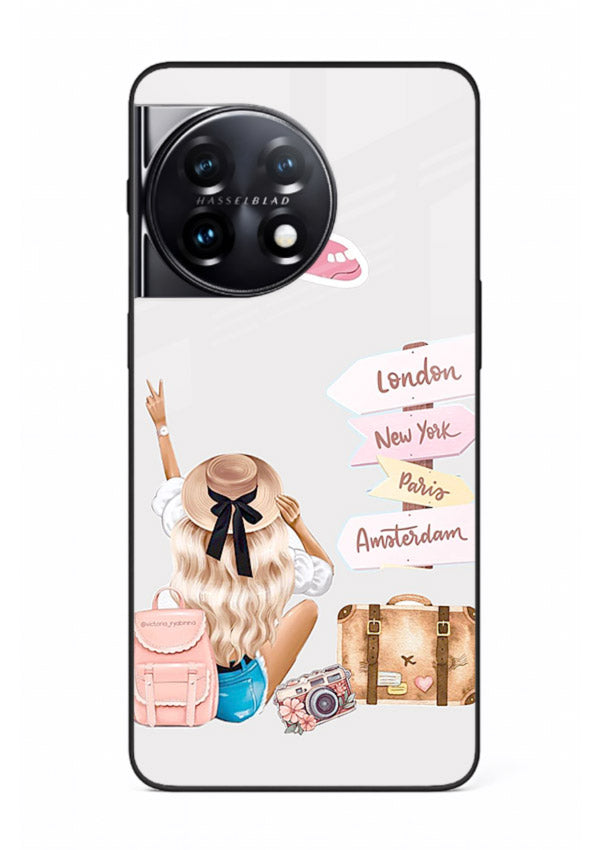 Packing Essentials Illustration cute artwork OnePlus 11 glass back cover