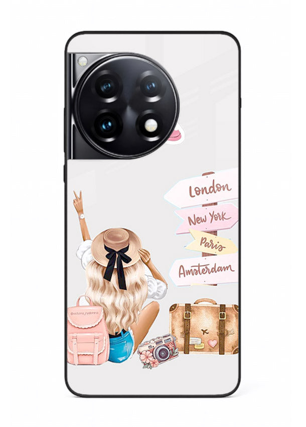 Packing Essentials Illustration cute artwork OnePlus 12R glass back cover