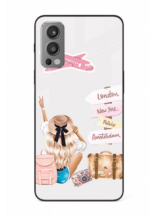 Packing Essentials Illustration cute artwork OnePlus Nord 2 glass back cover
