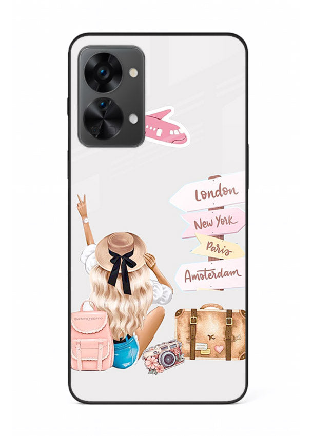 Packing Essentials Illustration cute artwork OnePlus Nord 2T glass back cover