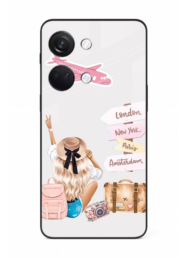 Packing Essentials Illustration cute artwork OnePlus Nord 3 glass back cover