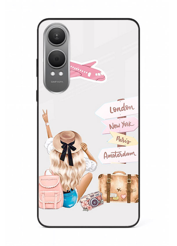 Packing Essentials Illustration cute artwork OnePlus Nord CE4 Lite glass back cover