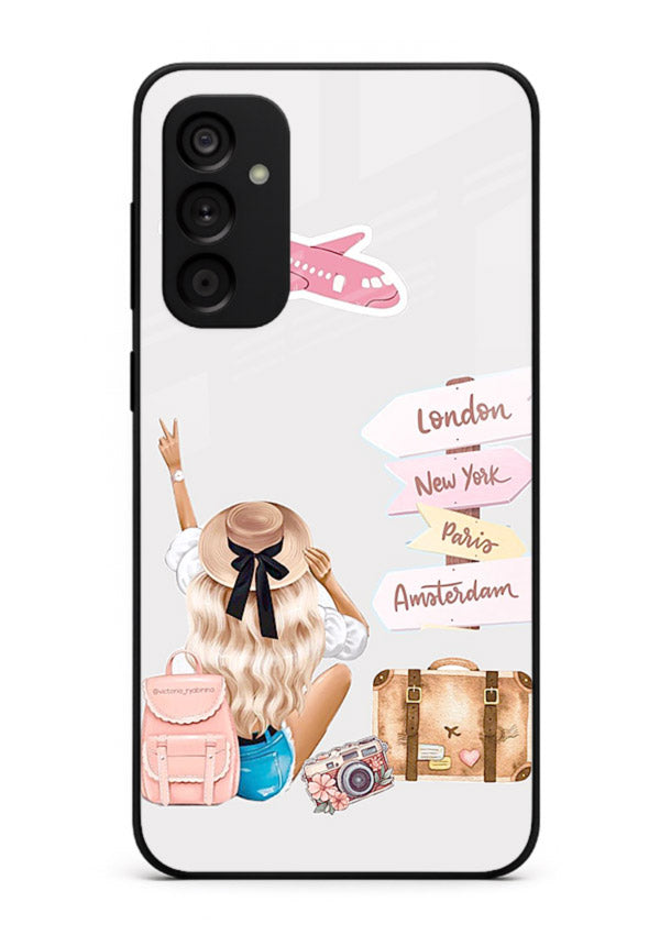 Packing Essentials Illustration cute artwork Samsung F23 5G glass back cover