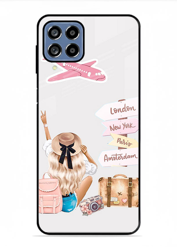 Packing Essentials Illustration cute artwork Samsung A22 4G glass back cover