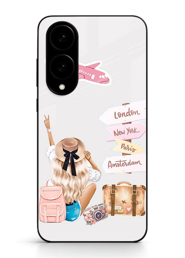 Packing Essentials Illustration cute artwork Samsung S25 Edge glass back cover
