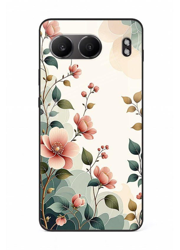 Pastel painted bouquet artwork on OnePlus Nord 4 glass back cover with soft artistic textures.