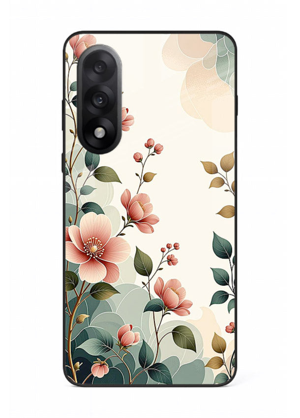 Pastel painted bouquet artwork on OnePlus Nord 5 glass back cover with soft artistic textures.