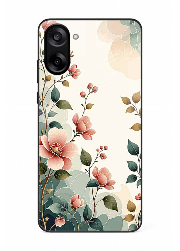 Pastel painted bouquet artwork on OnePlus Nord CE5 glass back cover with soft artistic textures.