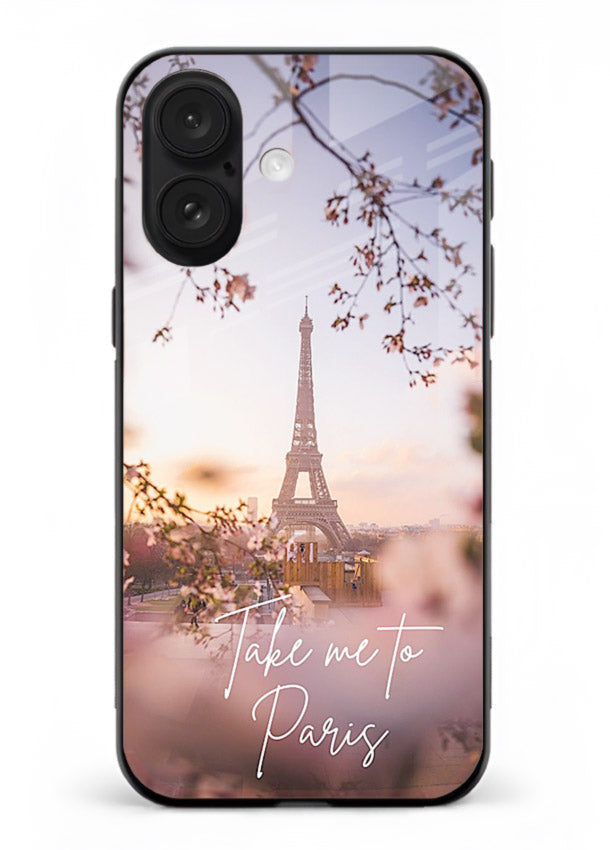 Paris Dream Sunset Eiffel Tower artwork iphone 17 glass back cover