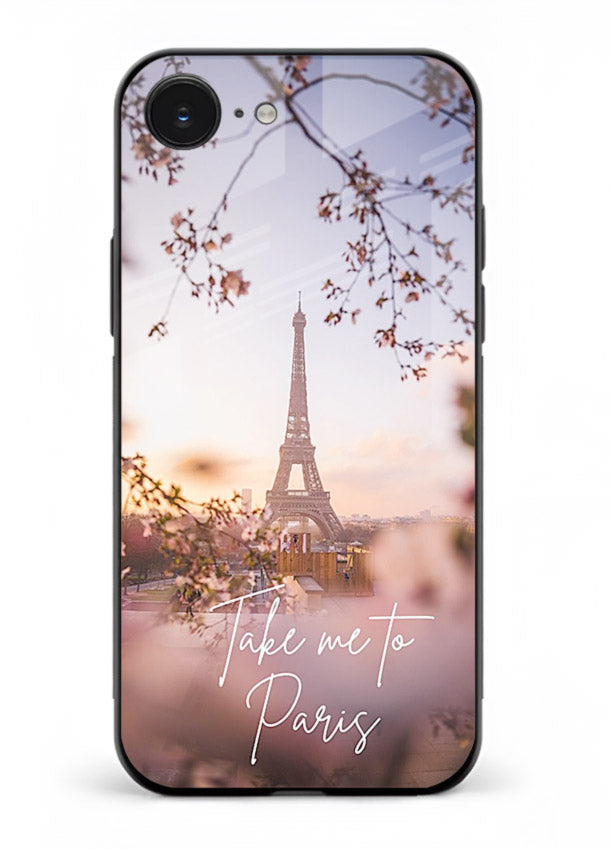 Paris Dream Sunset Eiffel Tower artwork iphone 16e glass back cover