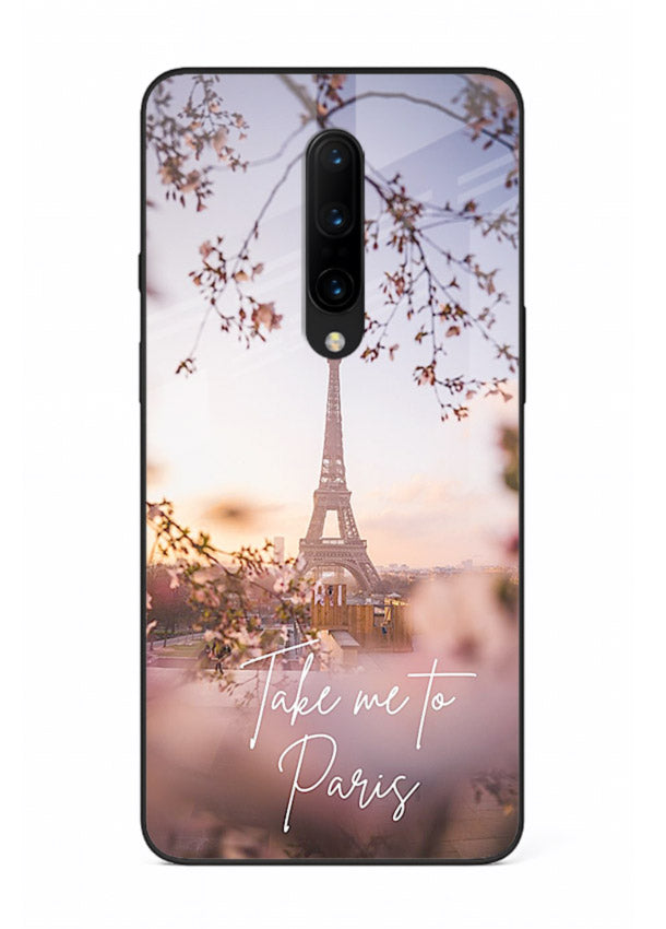 Paris Dream Sunset Eiffel Tower artwork OnePlus 7T Pro glass back cover