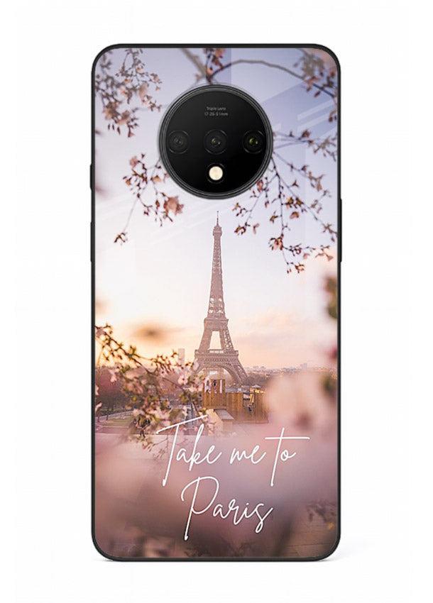Paris Dream Sunset Eiffel Tower artwork OnePlus 7T glass back cover