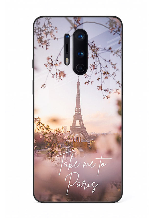 Paris Dream Sunset Eiffel Tower artwork OnePlus 8 Pro glass back cover