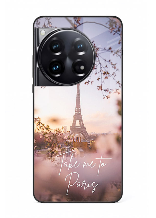 Paris Dream Sunset Eiffel Tower artwork OnePlus 12 glass back cover