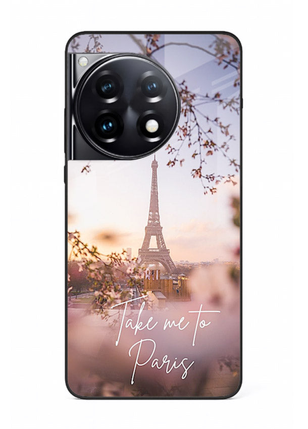 Paris Dream Sunset Eiffel Tower artwork OnePlus 12R glass back cover